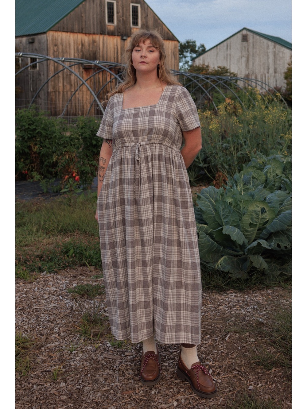 Tradlands Nico Tie Plaid Dress